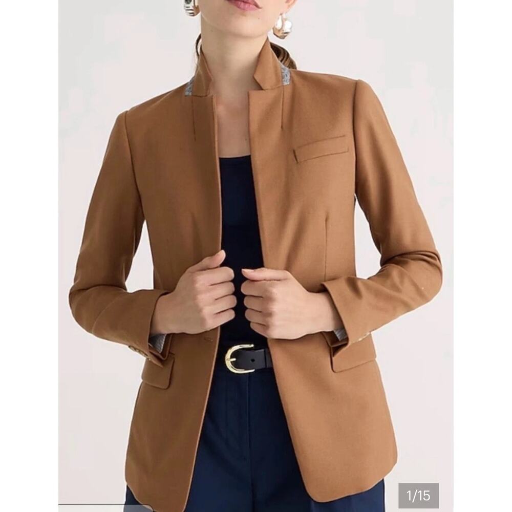 J Crew Women's Regent Blazer Tan Camel Wool Size 6